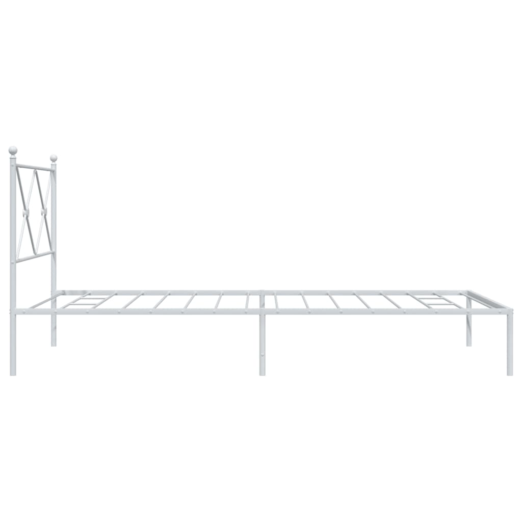Estrutura de cama com cabeceira 100x190 cm metal branco