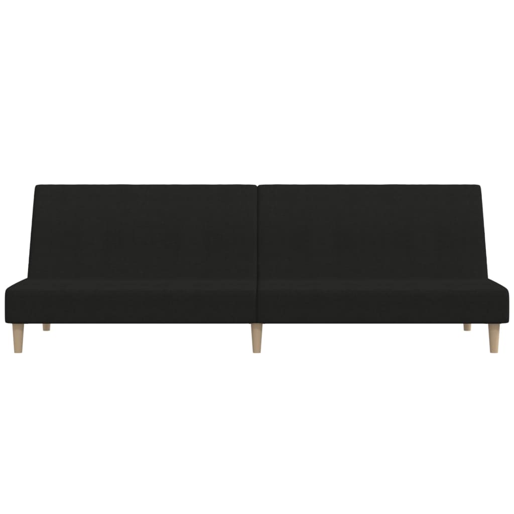 Sofá-cama de 2 lugares tecido preto