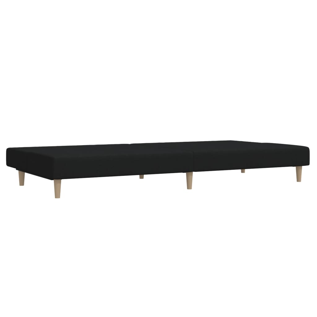 Sofá-cama de 2 lugares tecido preto