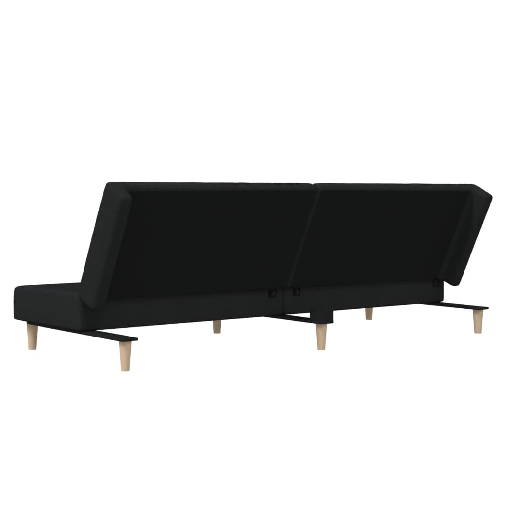Sofá-cama de 2 lugares tecido preto