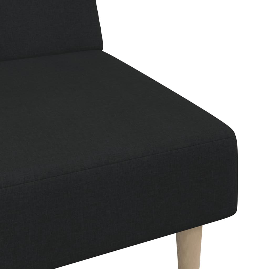 Sofá-cama de 2 lugares tecido preto