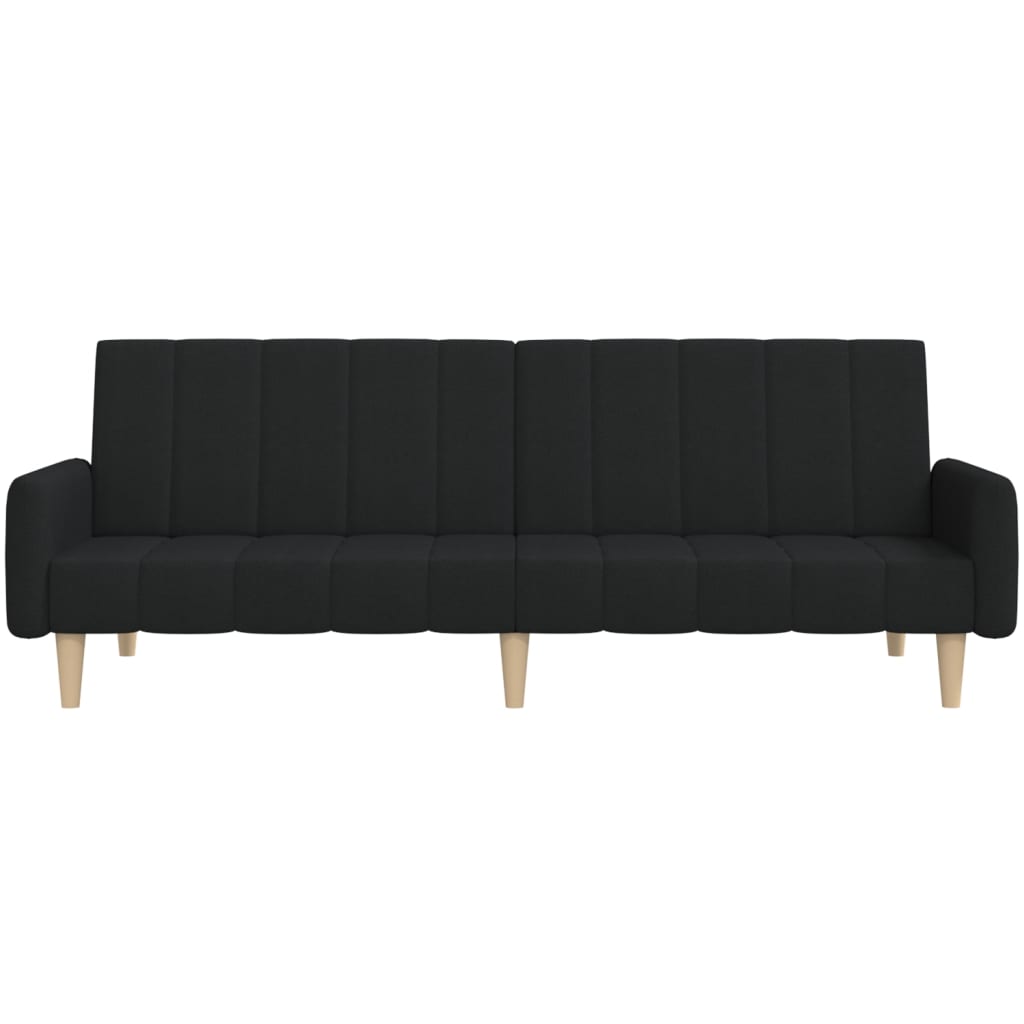 Sofá-cama de 2 lugares tecido preto