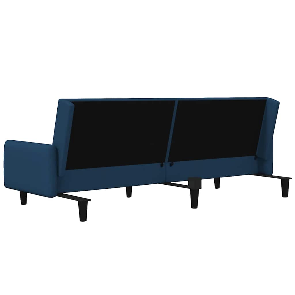 Sofá-cama de 2 lugares veludo azul