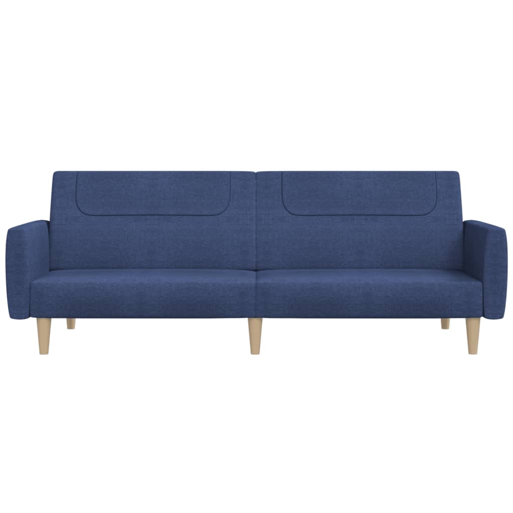 Sofá-cama de 2 lugares tecido azul