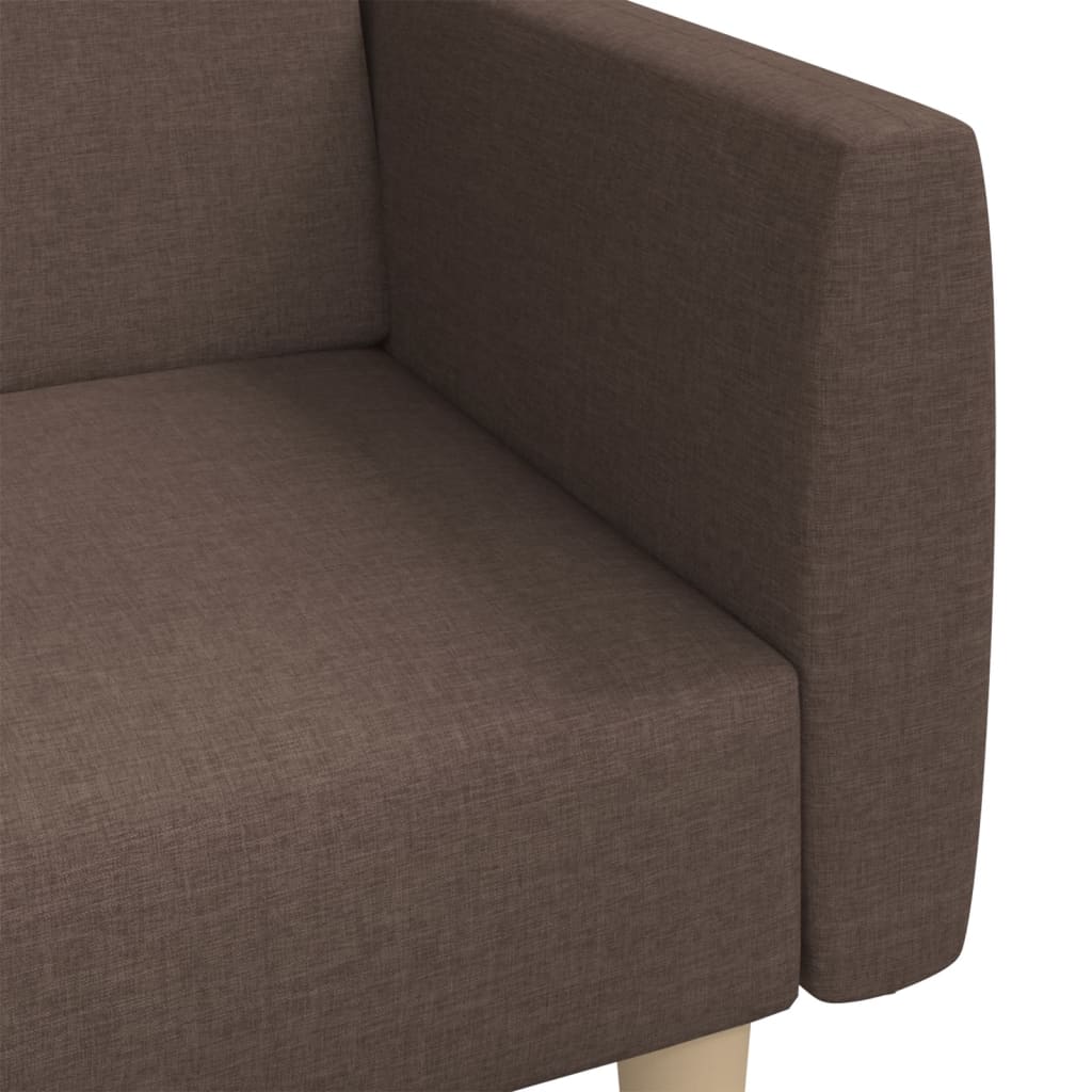 Sofá-cama de 2 lugares tecido cinzento-acastanhado