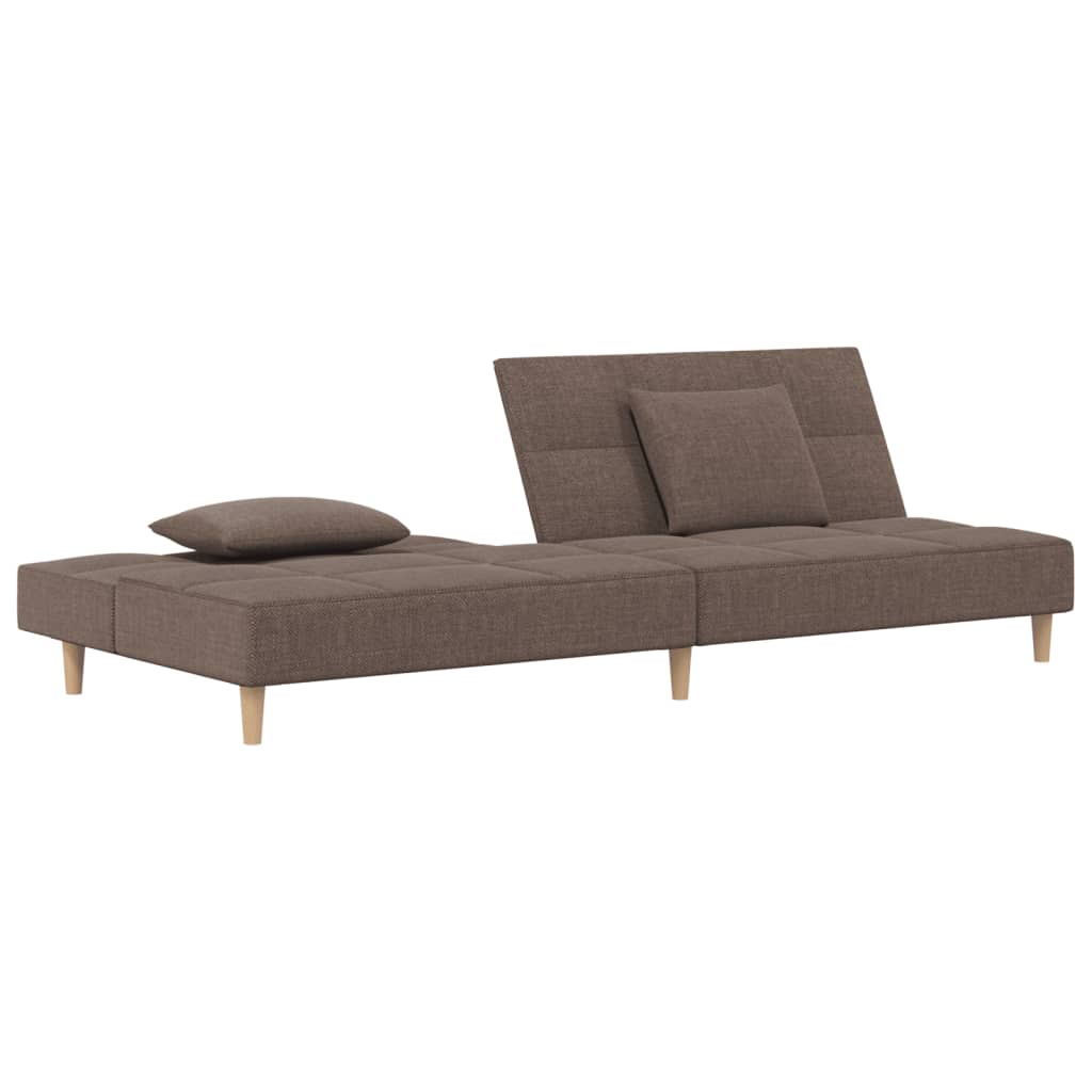 Sofá-cama 2 lugares c/ duas almofadas tecido cinza-acastanhado