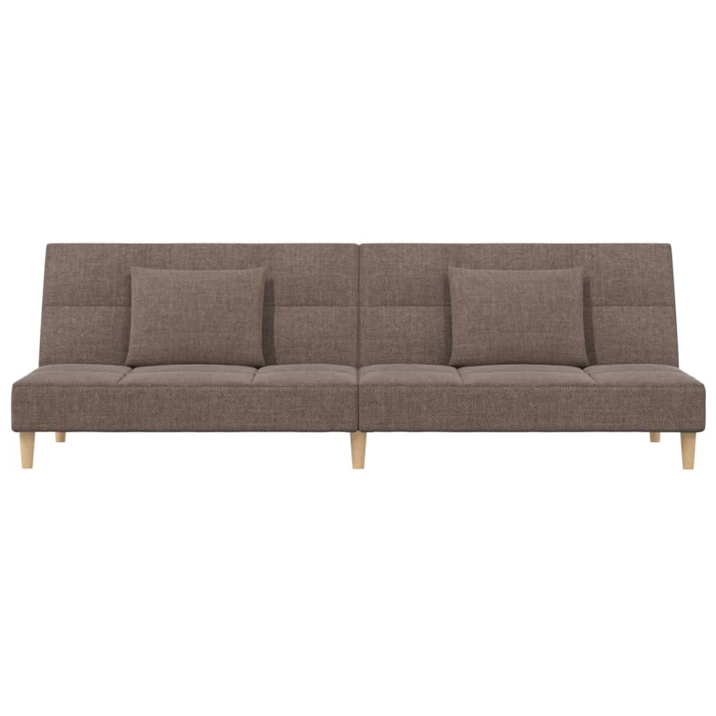 Sofá-cama 2 lugares c/ duas almofadas tecido cinza-acastanhado