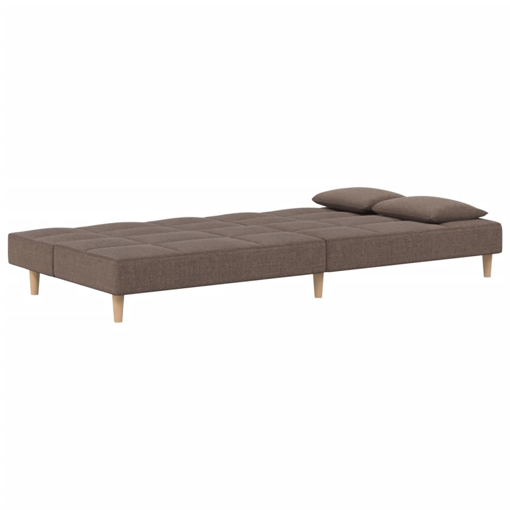 Sofá-cama 2 lugares c/ duas almofadas tecido cinza-acastanhado
