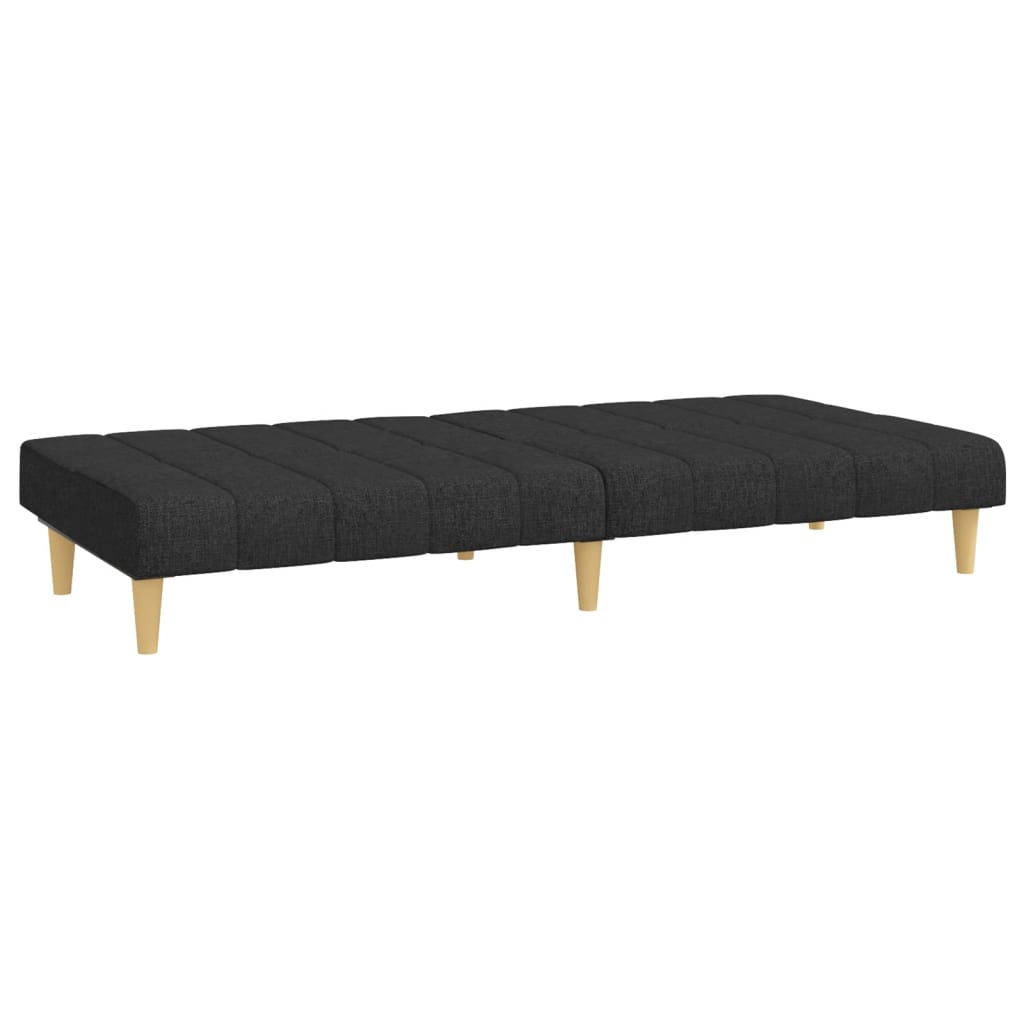 Sofá-cama de 2 lugares tecido preto
