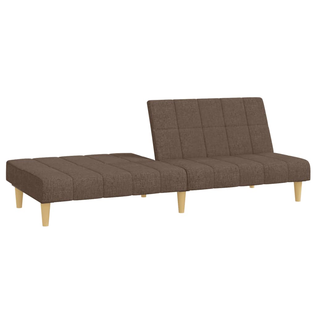 Sofá-cama de 2 lugares tecido cinzento-acastanhado