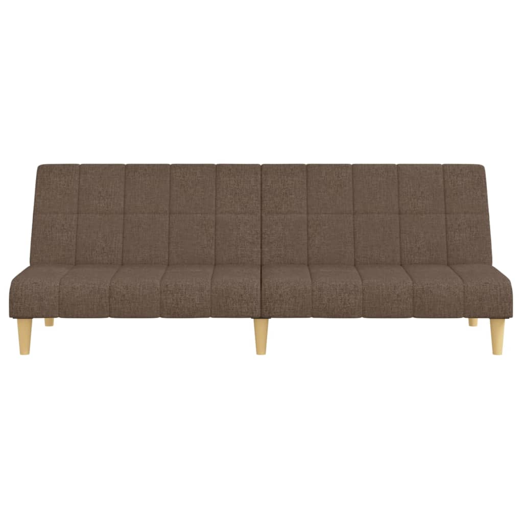 Sofá-cama de 2 lugares tecido cinzento-acastanhado
