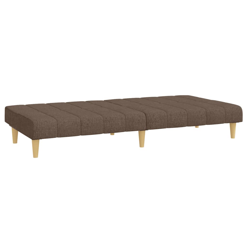 Sofá-cama de 2 lugares tecido cinzento-acastanhado