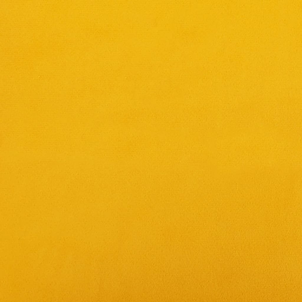 Sofá-cama de 2 lugares veludo amarelo