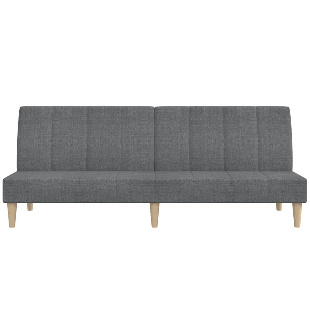 Sofá-cama de 2 lugares tecido cinzento-claro