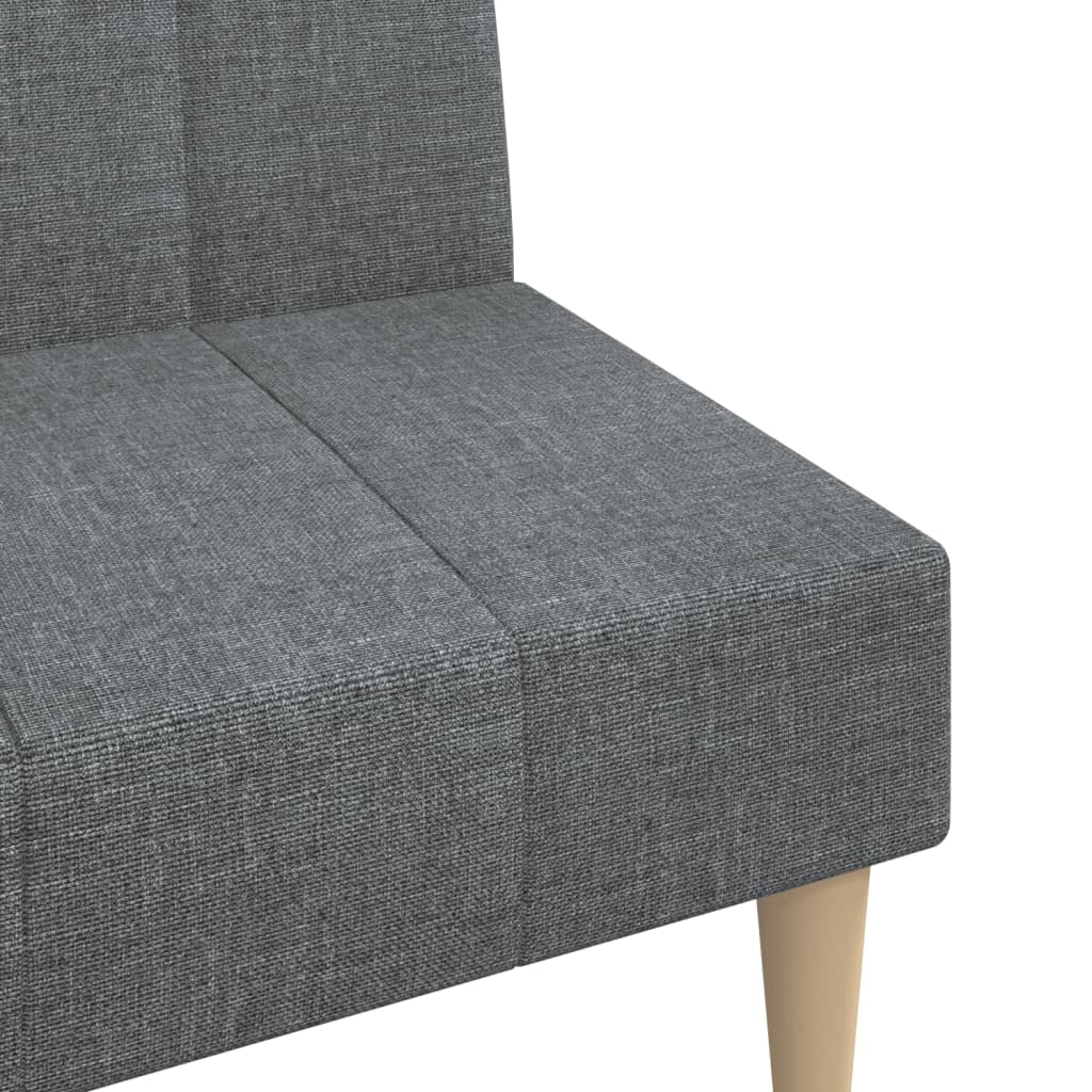 Sofá-cama de 2 lugares tecido cinzento-claro