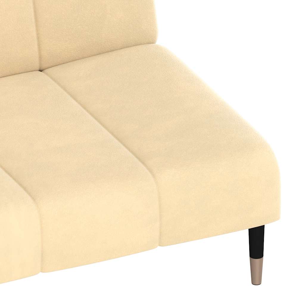 Sofá-cama de 2 lugares veludo cor creme