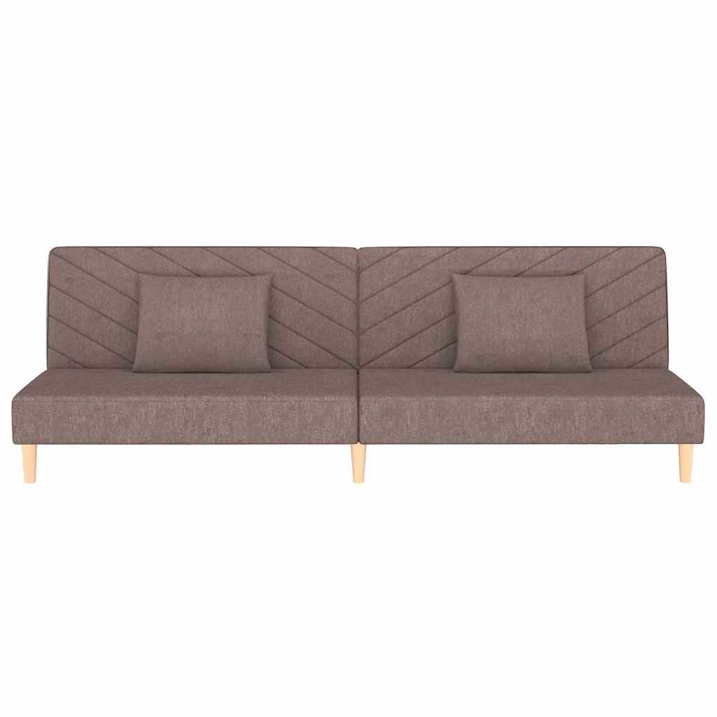 Sofá-cama 2 lugares c/ duas almofadas tecido cinza-acastanhado
