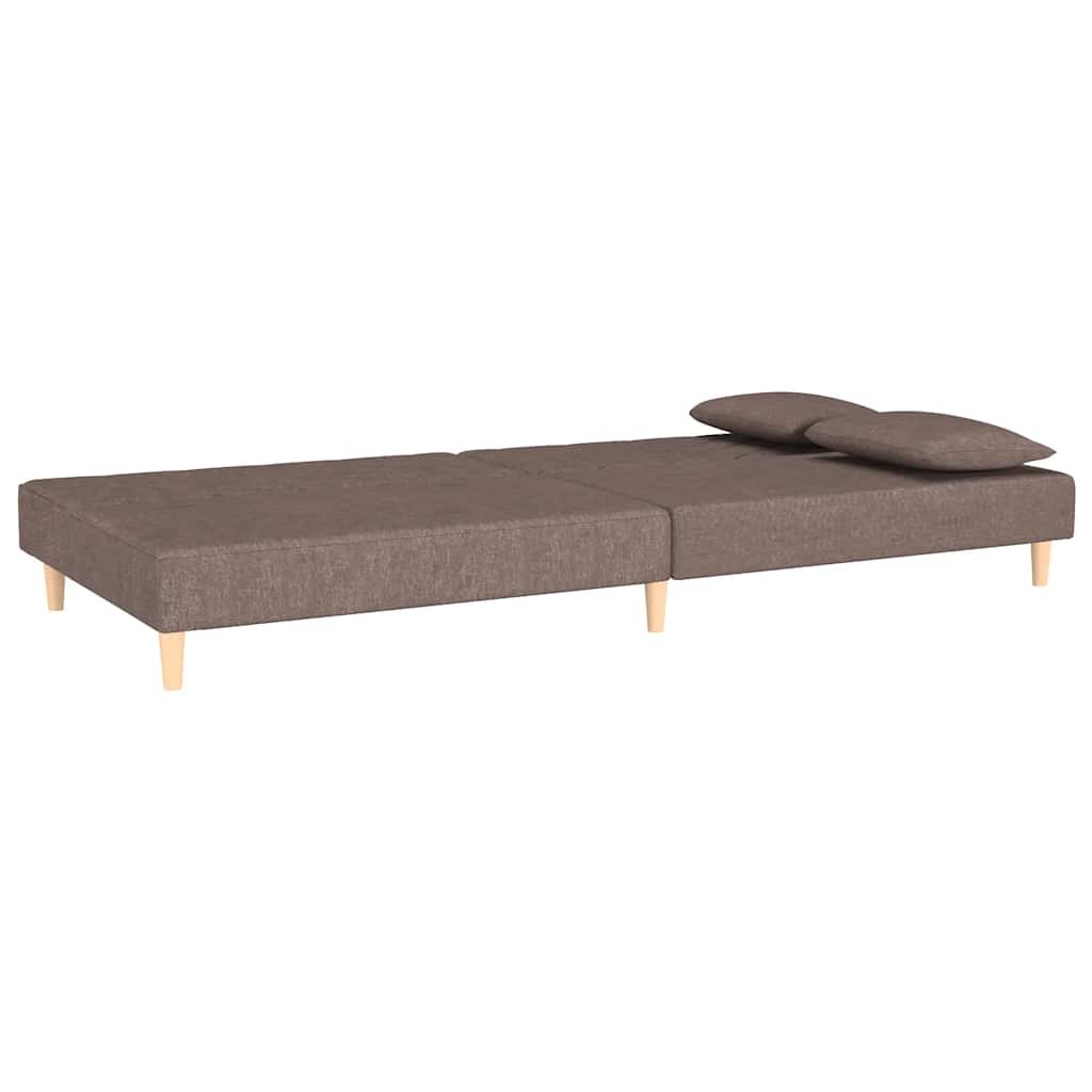 Sofá-cama 2 lugares c/ duas almofadas tecido cinza-acastanhado