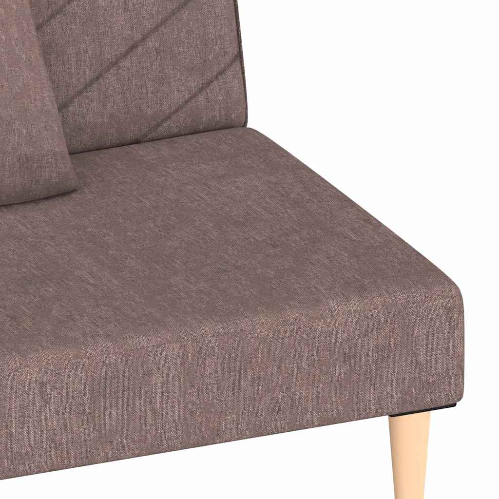 Sofá-cama 2 lugares c/ duas almofadas tecido cinza-acastanhado