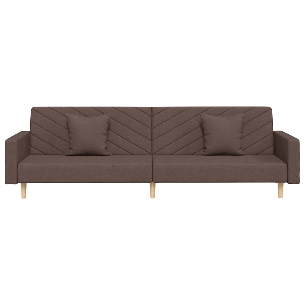 Sofá-cama 2 lugares c/ duas almofadas tecido cinza-acastanhado