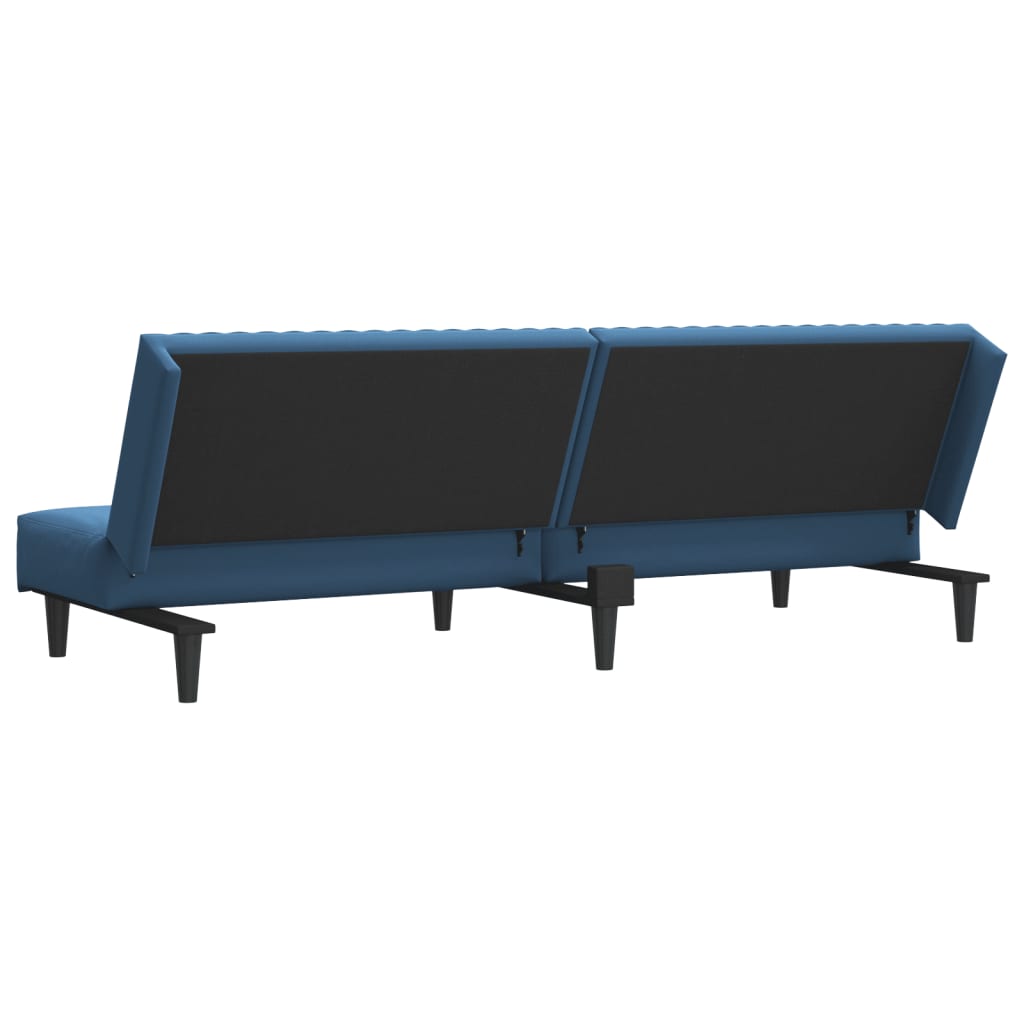 Sofá-cama de 2 lugares veludo azul
