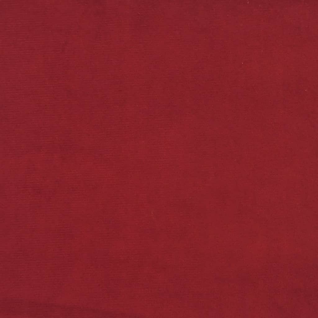 Sofá-cama de 2 lugares veludo vermelho tinto