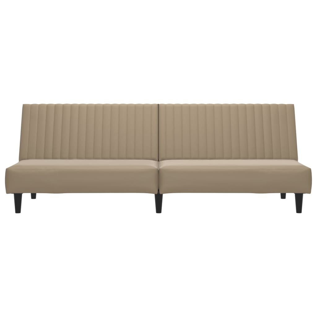 Sofá-cama de 2 lugares couro artificial cappuccino