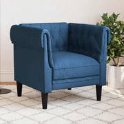Sofá chesterfield tecido azul