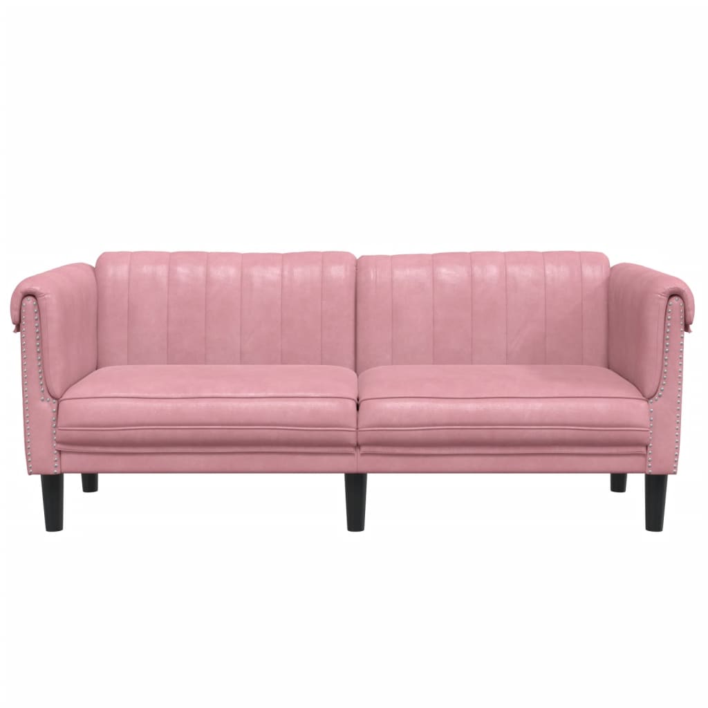 Sofá de 2 lugares veludo rosa