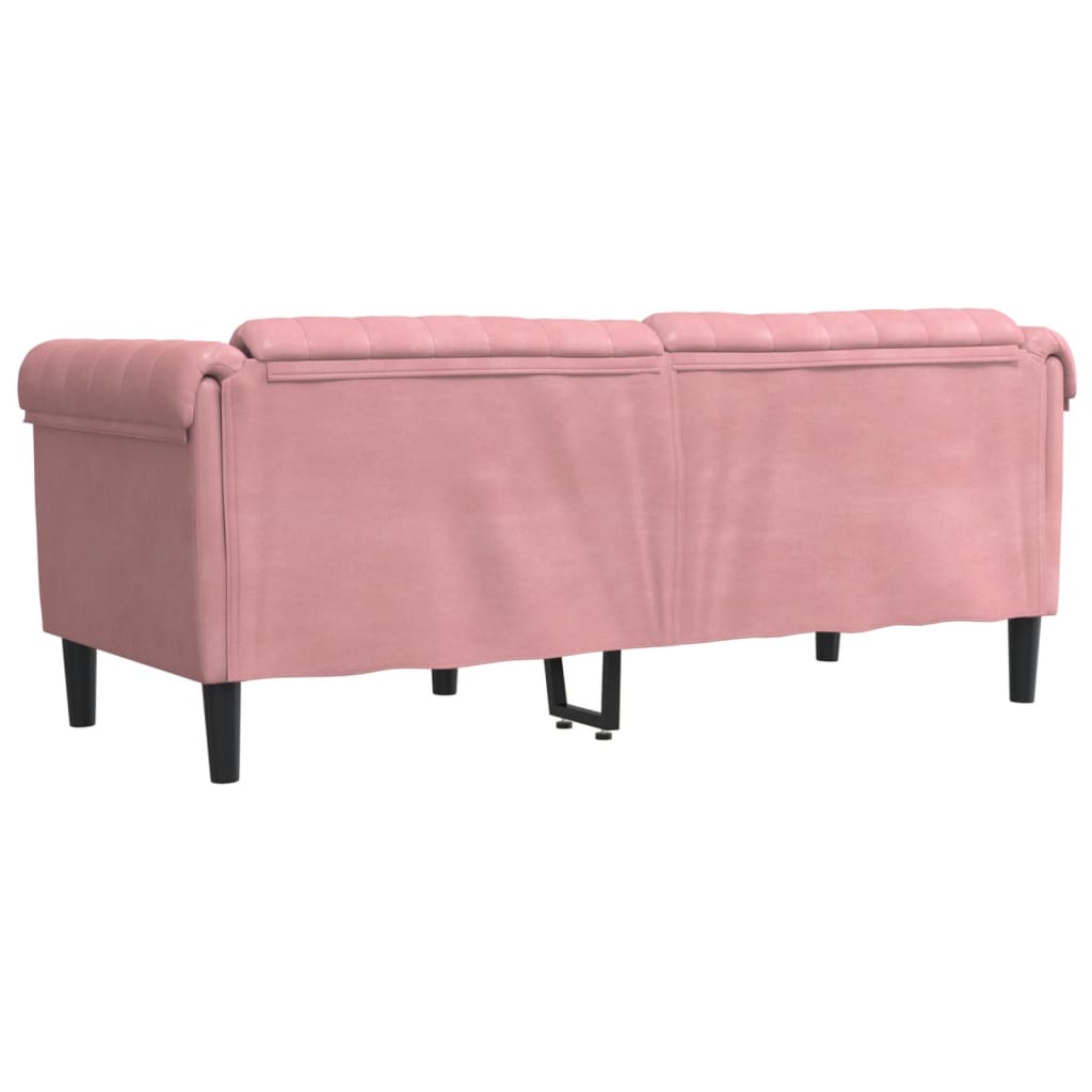 Sofá de 2 lugares veludo rosa