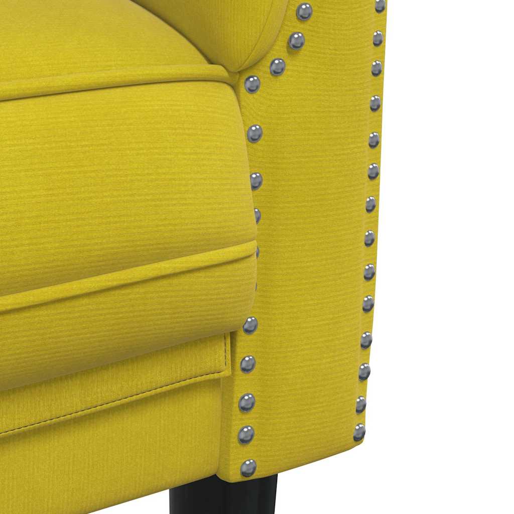 Sofá de 2 lugares veludo amarelo