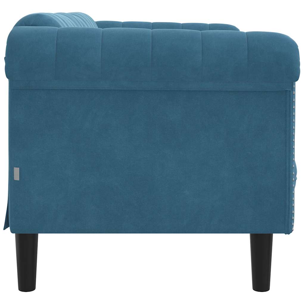 Sofá de 2 lugares veludo azul