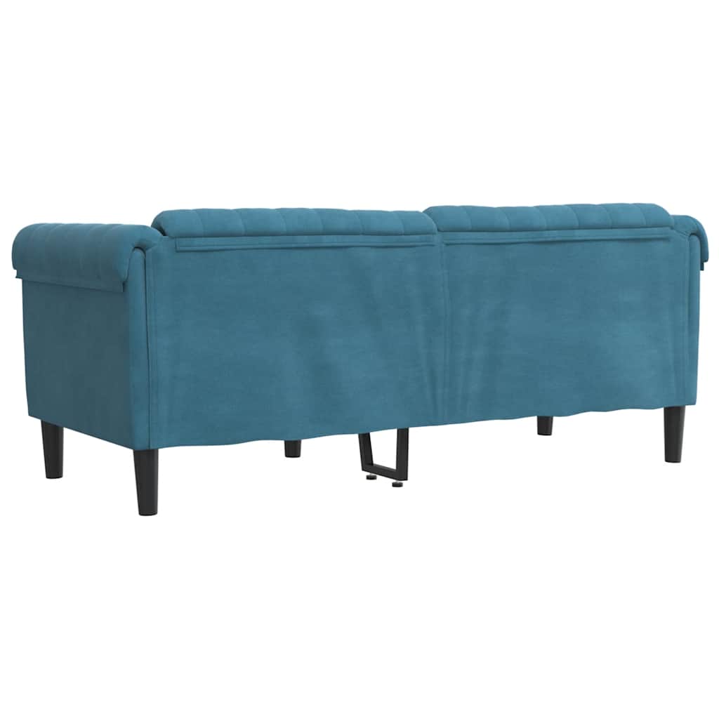 Sofá de 2 lugares veludo azul
