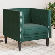 Sofá chesterfield veludo verde-escuro