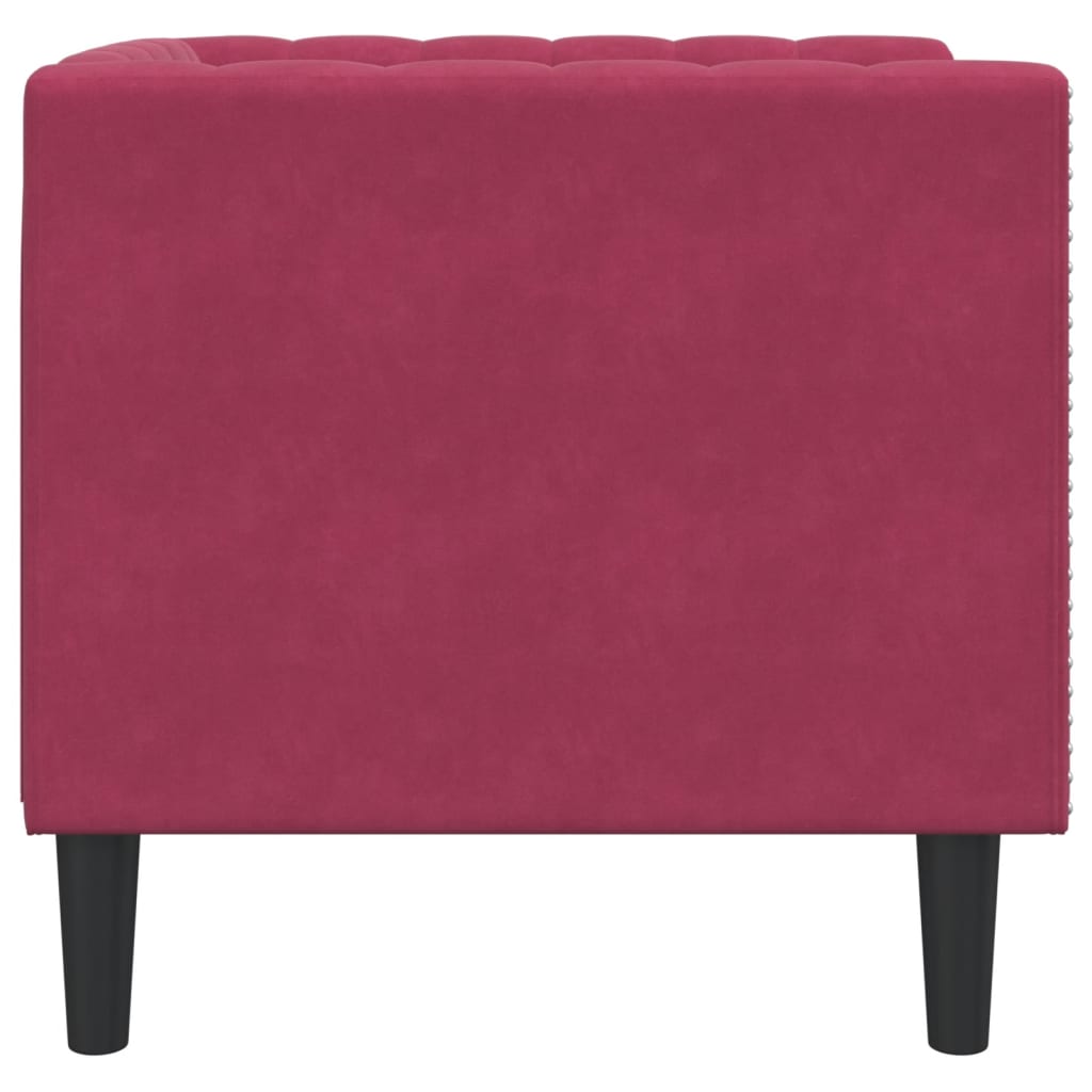 Sofá chesterfield veludo vermelho tinto