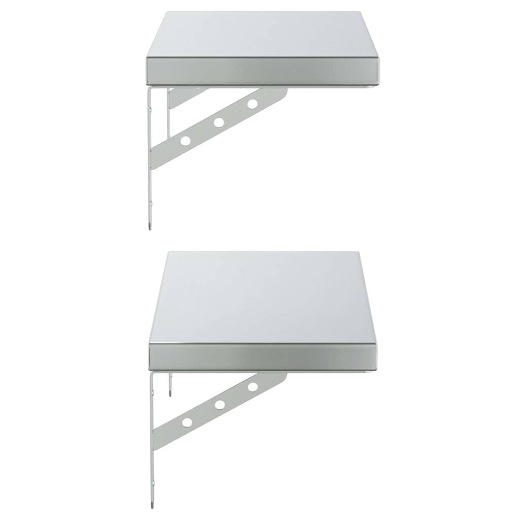 Prateleiras de parede 2 pcs 50x23,5 cm aço inoxidável prateado