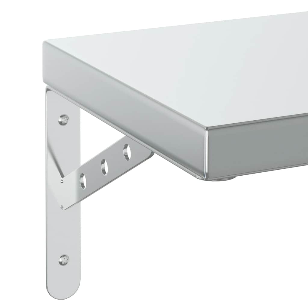 Prateleiras de parede 2 pcs 50x23,5 cm aço inoxidável prateado
