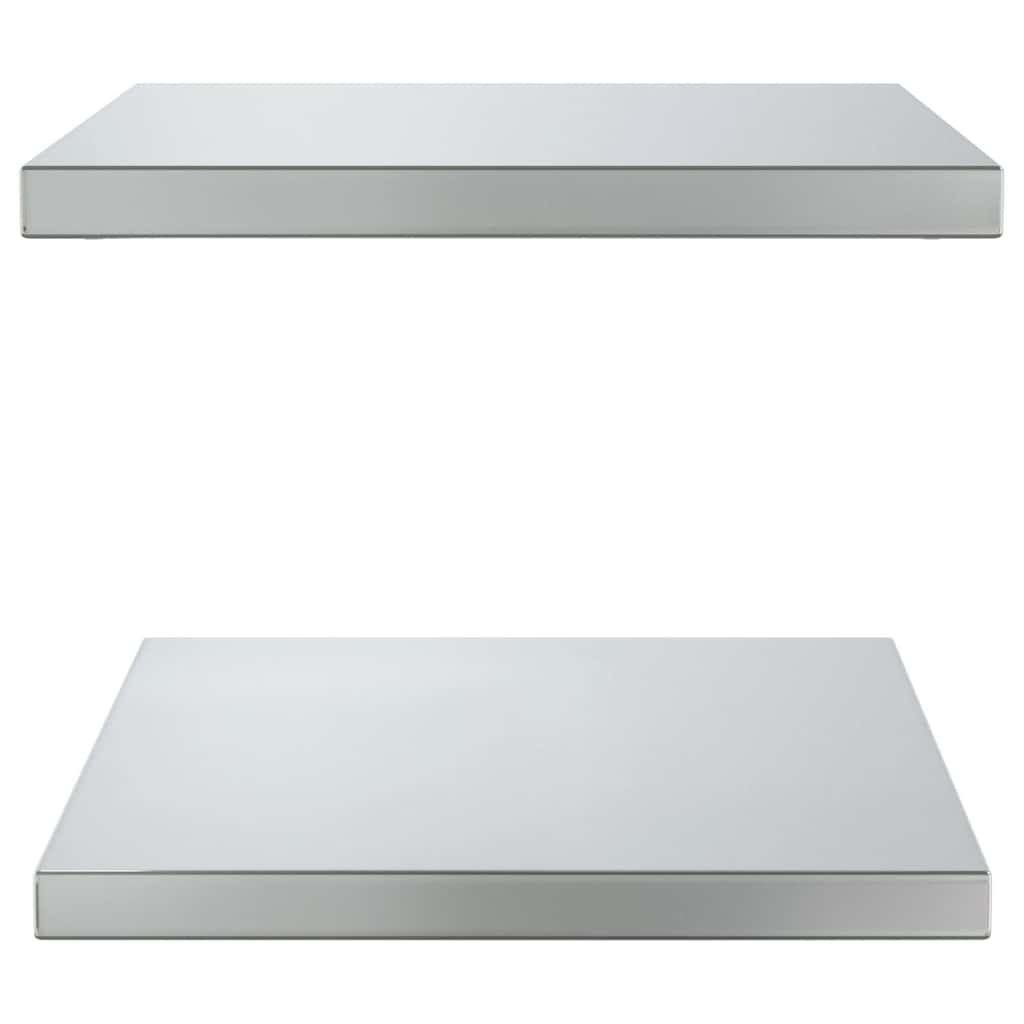 Prateleiras de parede 2 pcs 50x40x3 cm aço inoxidável prateado