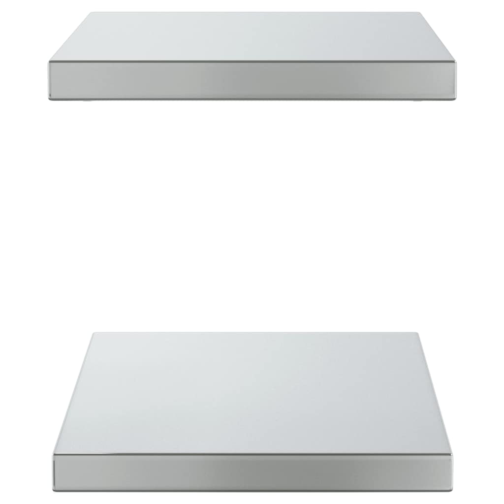 Prateleiras de parede 2 pcs 50x30x3 cm aço inoxidável prateado