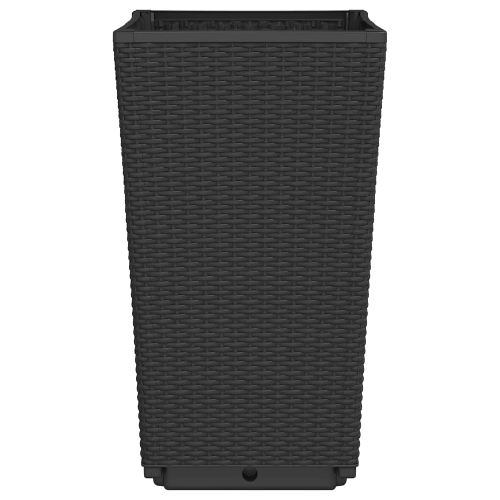 Vasos/floreiras 2 pcs 32,5x32,5x57 cm PP preto