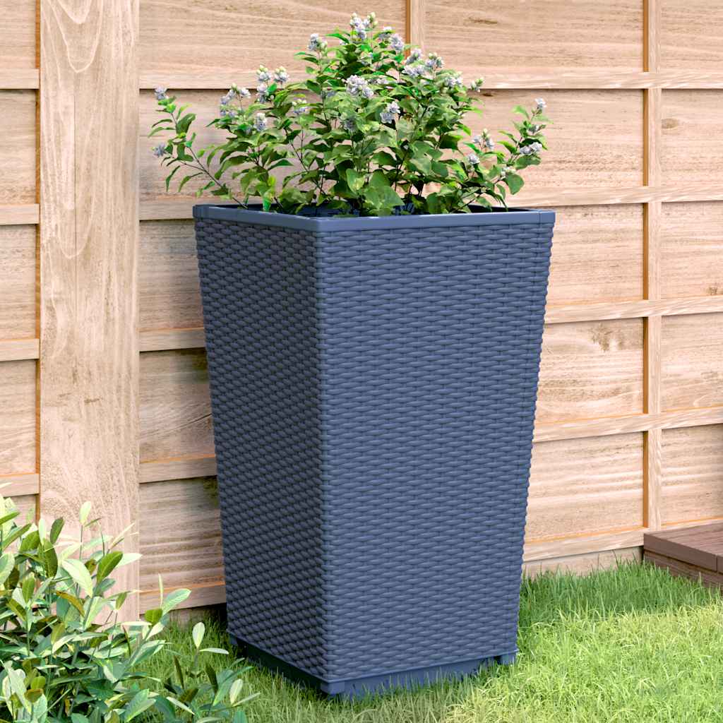 Vasos/floreiras 4 pcs 32,5x32,5x57 cm PP cinzento azul