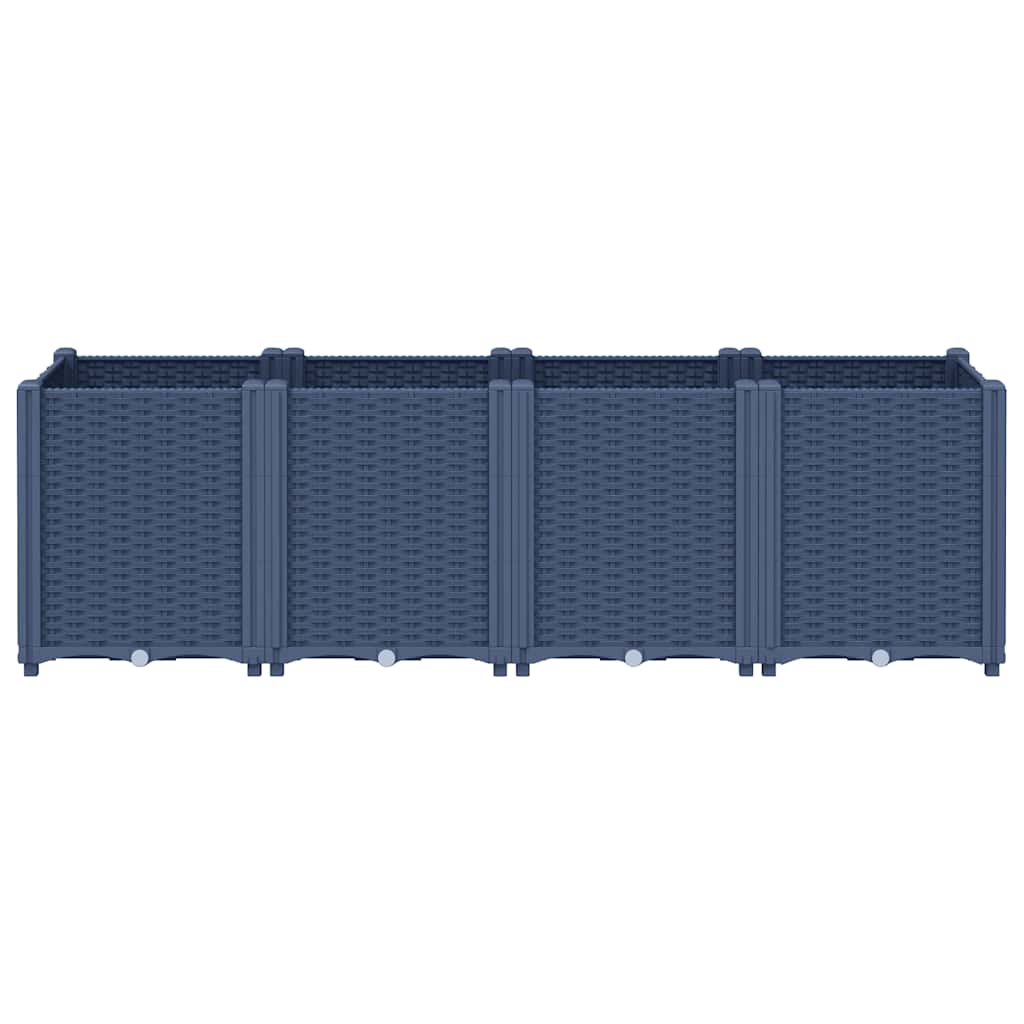 Vaso/floreira 160x40x53 cm PP cinzento azul