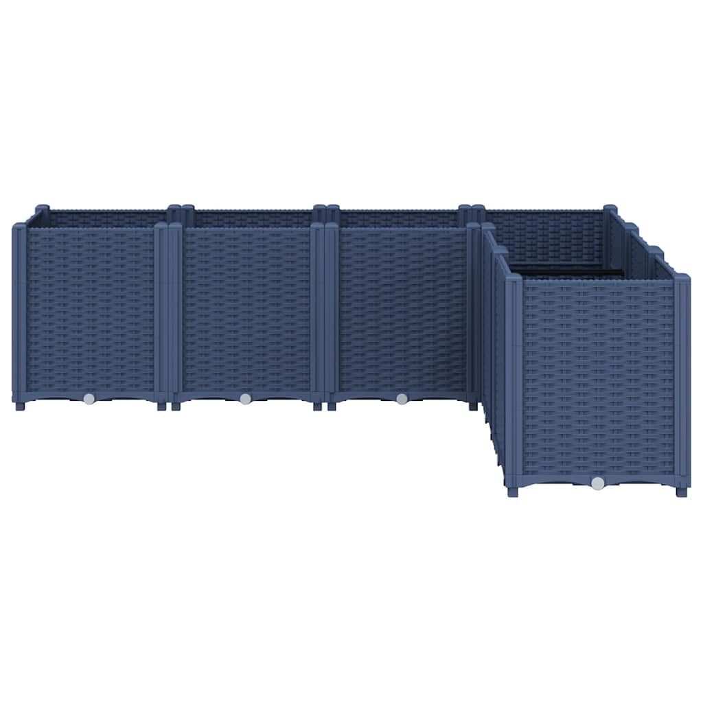 Vaso/floreira 160x120x53 cm PP cinzento azul