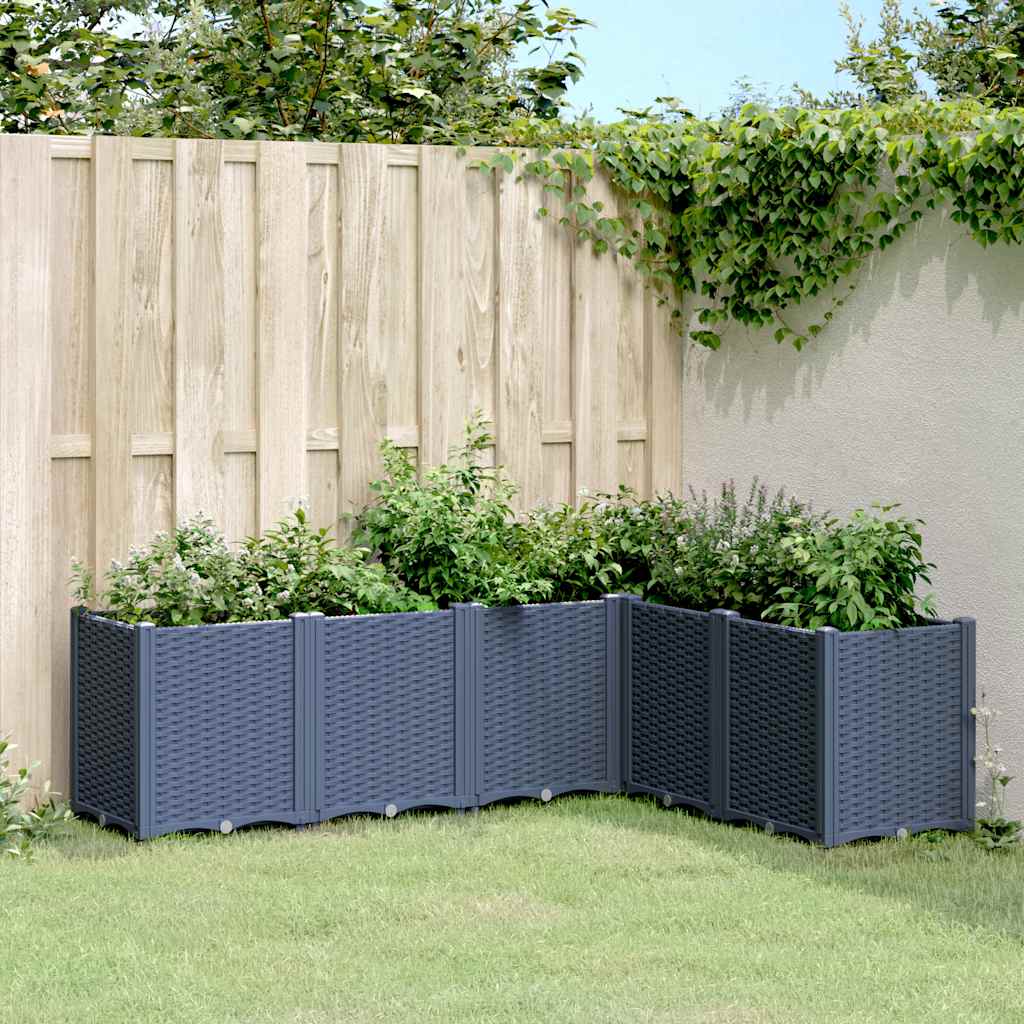 Vaso/floreira 160x120x53 cm PP cinzento azul