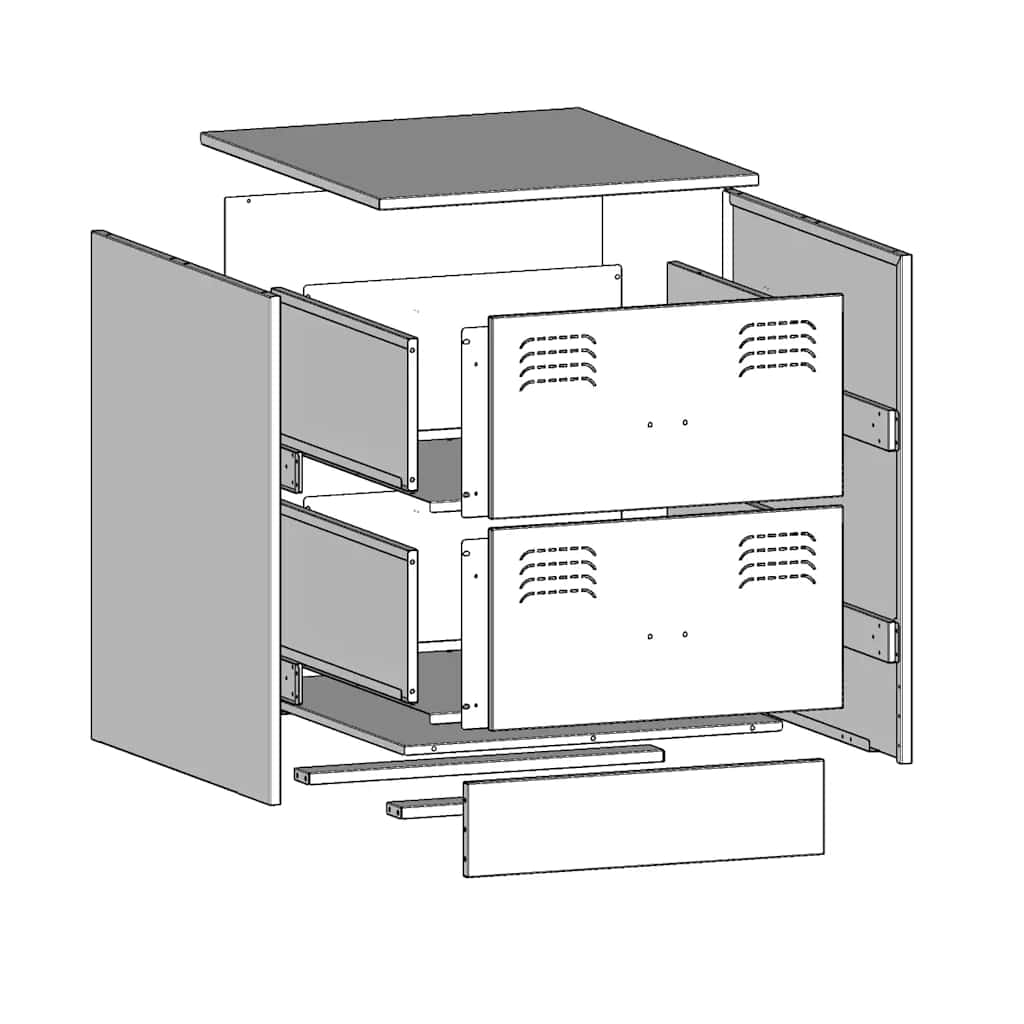 Mesa de cabeceira 34,5x39x44 cm aço branco