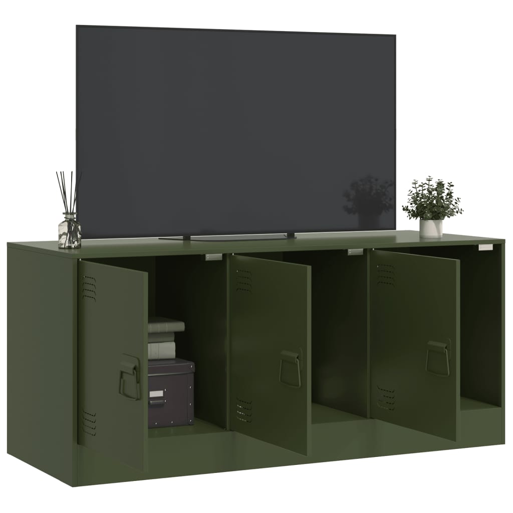 Móvel de TV 99x39x44 aço verde azeitona