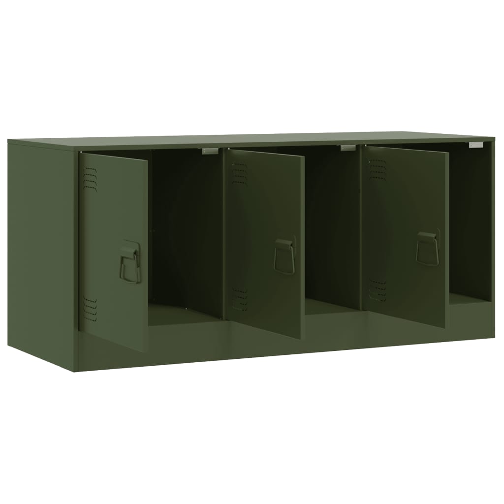 Móvel de TV 99x39x44 aço verde azeitona
