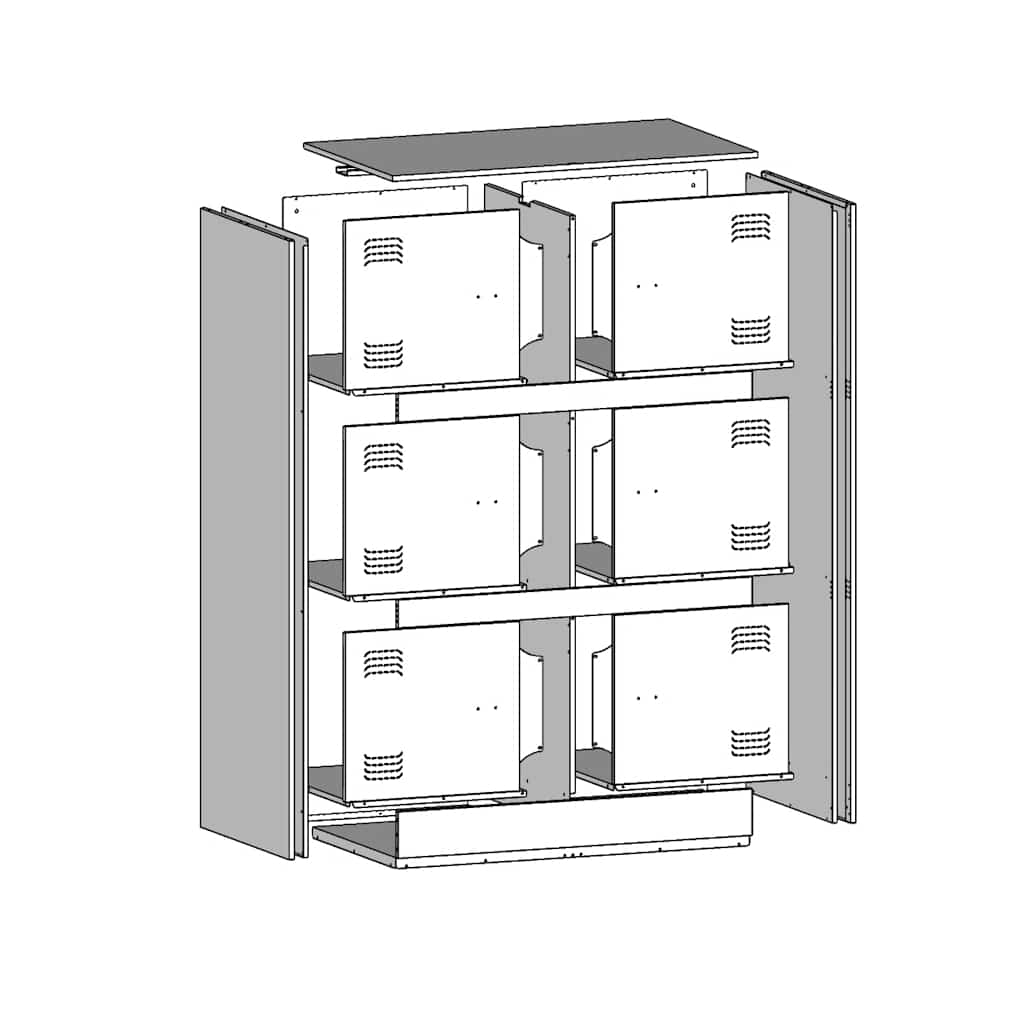 Aparador 67x39x107 cm aço preto