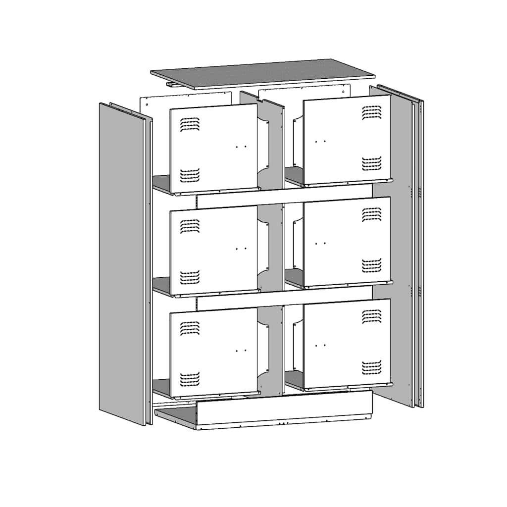 Aparador 67x39x107 cm aço rosa