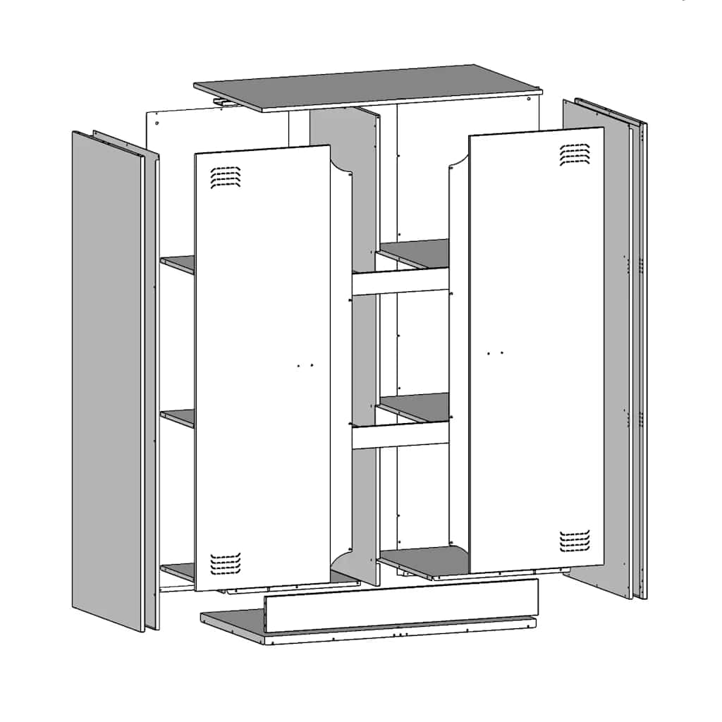 Aparador 67x39x107 cm aço branco